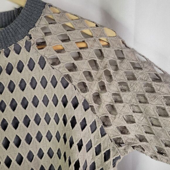 Special Edition Zara Diamond Pattern Overlay Long Sleeve Top W/B Collection - Picture 9 of 16
